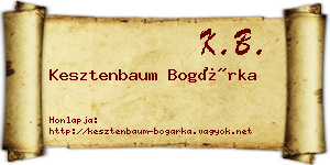 Kesztenbaum Bogárka névjegykártya